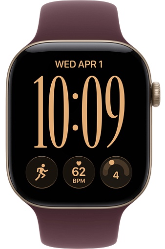 Умные часы Apple Watch Series 12 46mm Light Gold Aluminum Case with Sport Band Burgundy