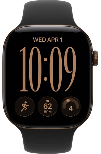 Умные часы Apple Watch Series 12 46mm Dark Bronze Aluminum Case with Sport Band Black