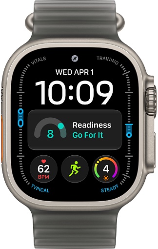 Apple Watch Ultra 4 (2026) 49mm Natural Titanium Case with Translucent Black Ocean Band