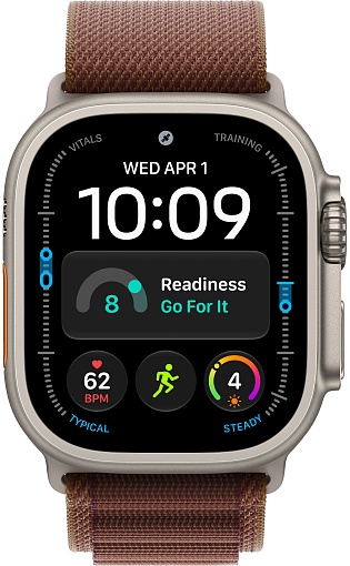 Apple Watch Ultra 4 (2026) 49mm Natural Titanium Case with Burgundy Alpine Loop Small