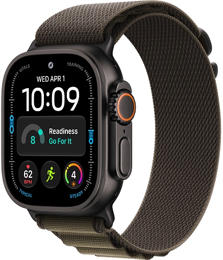 Apple Watch Ultra 4 (2026) 49mm Black Titanium Case with Dark Olive Alpine Loop Small