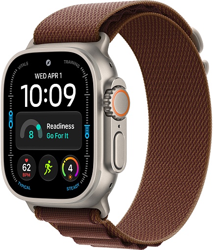 Apple Watch Ultra 4 (2026) 49mm Natural Titanium Case with Burgundy Alpine Loop Small