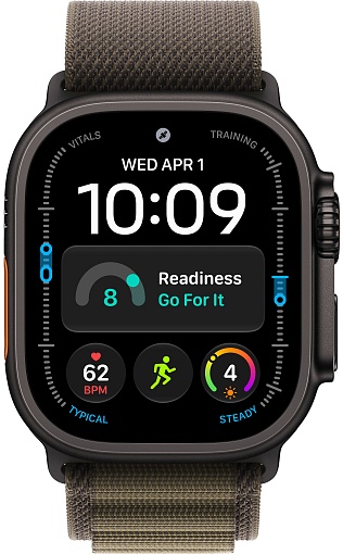 Apple Watch Ultra 4 (2026) 49mm Black Titanium Case with Dark Olive Alpine Loop Small