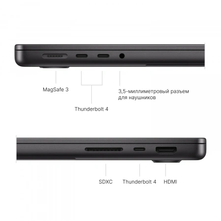 Ноутбук Apple Macbook Pro 14" (2025) M5 16 ГБ, 512 ГБ SSD (MDE04), "черный космос"