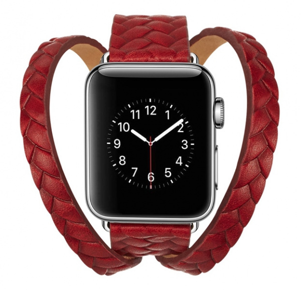 Красный ремешок для Apple Watch 38/40 mm Genuine Leather Band