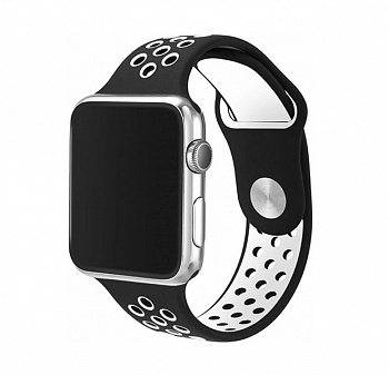 Ремешок Apple Watch 38/40 mm Perforated Sport Band Black/White
