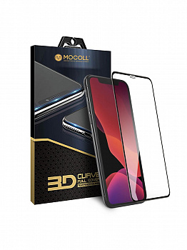 Защитное стекло MOCOLL полноразмерное для iPhone XR / 11 3D Черное (серия Black Diamond)