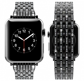 Черный металлический ремешок для Apple Watch 38/40 mm Diamond