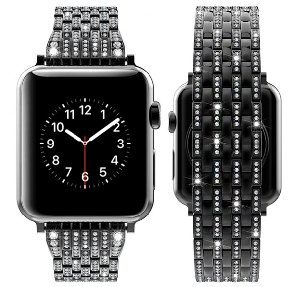 Черный металлический ремешок для Apple Watch 38/40 mm Diamond