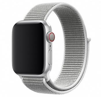 Молочный нейлоновый ремешок на липучке для Apple Watch 38/40 mm