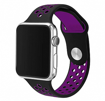 Ремешок Apple Watch 42/44 mm Perforated Sport Band Black/Violet