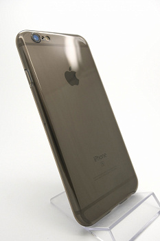 Ультратонкий силиконовый прозрачный чехол с защитой камеры для iPhone 6s / 6 (Чёрный)