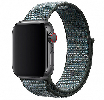 Серо-голубой нейлоновый ремешок на липучке для Apple Watch 42/44 mm