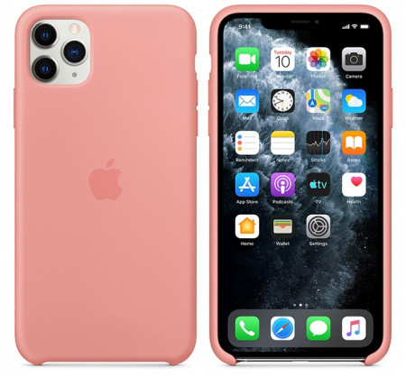 Чехол для iPhone 11 Pro Max Silicone Case силиконовый персиковый