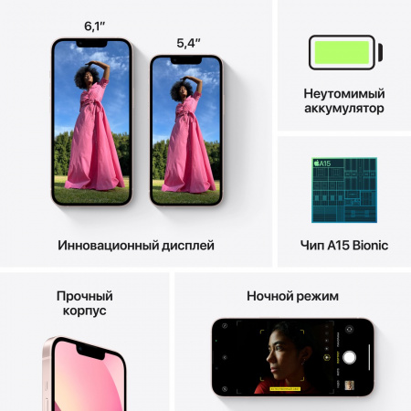 Купить Смартфон Apple iPhone 13 128 ГБ розовый в Сочи БЕЗ RuStore