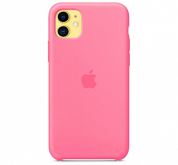 Чехол для iPhone 11 Silicone Case силиконовый ярко-розовый