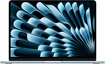 Ноутбук Apple MacBook Air A3240 13.6", 2025, Retina, Apple M4 10 core 4ГГц, 10-ядерный, 16ГБ 512ГБ SSD,  macOS, голубой [mc6u4ll/a]