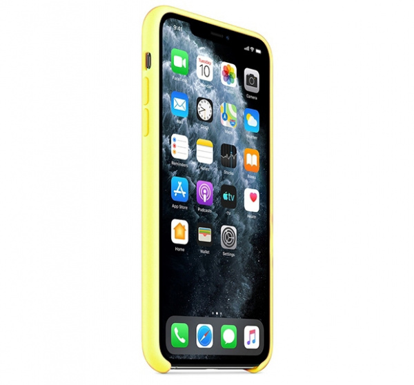 Чехол для iPhone 11 Pro Max Silicone Case силиконовый лимонный