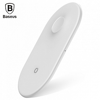 Беспроводное З/У Baseus Smart 2in1 Wireless Charger (WX2IN1-02) White