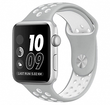 Ремешок Apple Watch 42/44 mm Perforated Sport Band Dark Gray/White