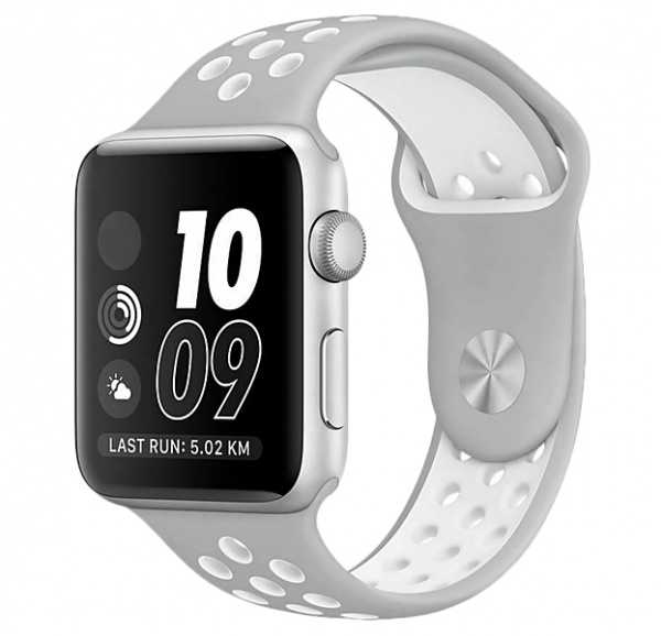 Ремешок Apple Watch 42/44 mm Perforated Sport Band Dark Gray/White