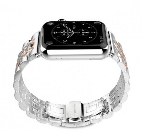 Металлический ремешок для Apple Watch 38/40 mm 7-Bead Metal Band Silver/Gold