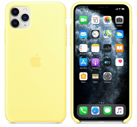 Чехол для iPhone 11 Pro Max Silicone Case силиконовый канареечный