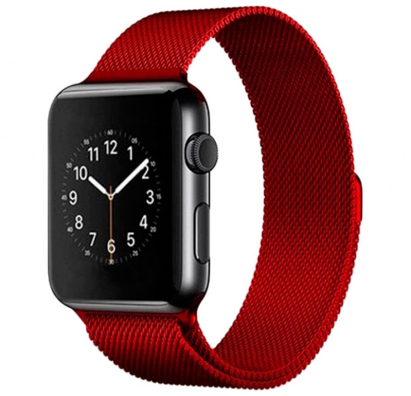 Красный металлический ремешок Milanese Band для Apple Watch 42/44 mm