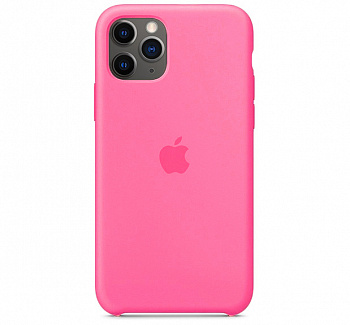 Чехол для iPhone 11 Pro Silicone Case силиконовый ярко-розовый