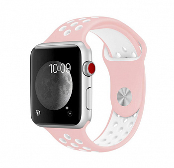 Ремешок Apple Watch 38/40 mm Perforated Sport Band Pink/White