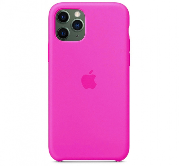 Чехол для iPhone 11 Pro Max Silicone Case силиконовый неоновый розовый