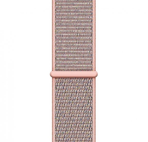 Пудровый нейлоновый ремешок на липучке для Apple Watch 38/40 mm