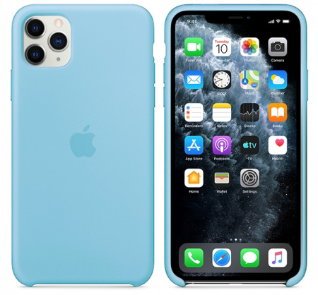 Чехол для iPhone 11 Pro Max Silicone Case силиконовый бирюзовый