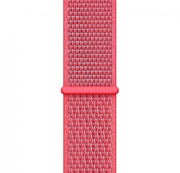 Ярко-розовый нейлоновый ремешок на липучке для Apple Watch 38/40 mm
