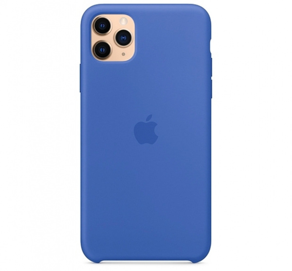 Чехол для iPhone 11 Pro Max Silicone Case силиконовый серо-синий