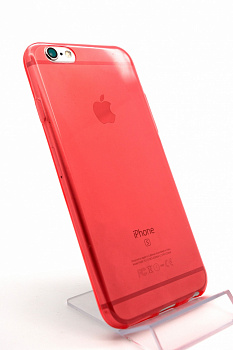 Ультратонкий силиконовый прозрачный чехол для iPhone 6s / 6 (Красный)