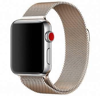 Металлический ремешок Milanese Band для Apple Watch 42/44 mm светло-бронзовый