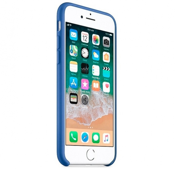 Синий силиконовый чехол для iPhone SE/8/7 Silicone Case