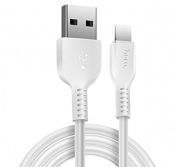 Белый усиленный USB-кабель Lightning Hoco X20 2.4A 3m