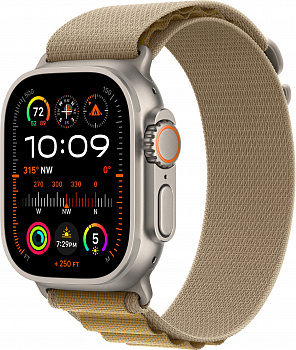 Apple Watch Ultra 2 (2024) 49mm Natural Titanium Case with Tan Alpine Loop S/M