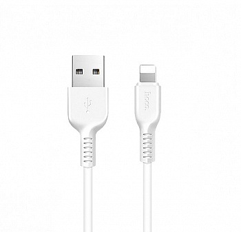 Белый усиленный USB-кабель Lightning Hoco X20 2.4A 1m