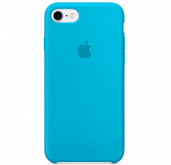 Голубой силиконовый чехол для iPhone SE/8/7 Silicone Case