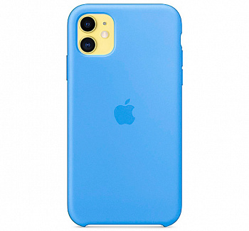 Чехол для iPhone 11 Silicone Case силиконовый ярко-голубой