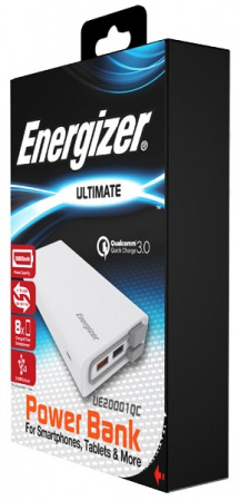 Портативное зарядное устройство Energizer Power Bank UE20001QC 20000 mAh QC 3.0 white