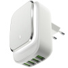 Сетевое зарядное устройство InterStep 4*USB 4,4A Smart LED White/Gray Strip