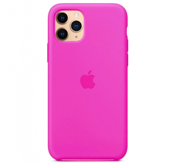 Чехол для iPhone 11 Pro Max Silicone Case силиконовый неоновый розовый
