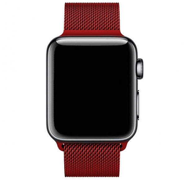 Бордовый металлический ремешок Milanese Band для Apple Watch 38/40 mm