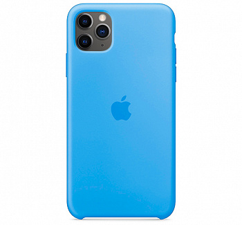 Чехол для iPhone 11 Pro Silicone Case силиконовый ярко-голубой