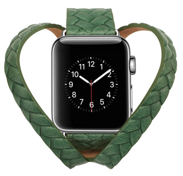 Зеленый ремешок для Apple Watch 42/44 mm Genuine Leather Band