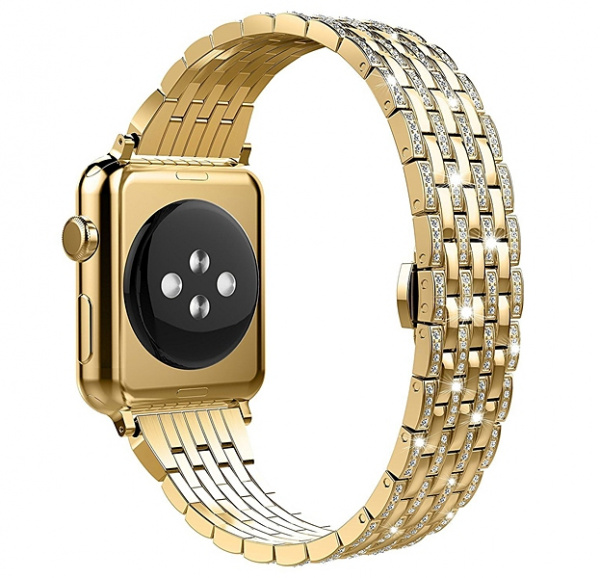 Золотой металлический ремешок для Apple Watch 38/40 mm Diamond